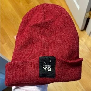 Y-3 Adidas Bold Crimson Knit Beanie